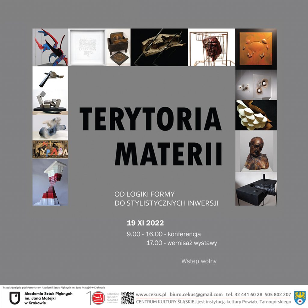 Plakat do wystawy "Terytoria materii"