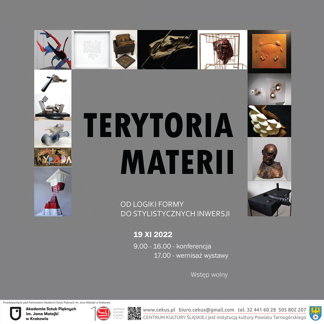Plakat do wystawy "Terytoria materii"