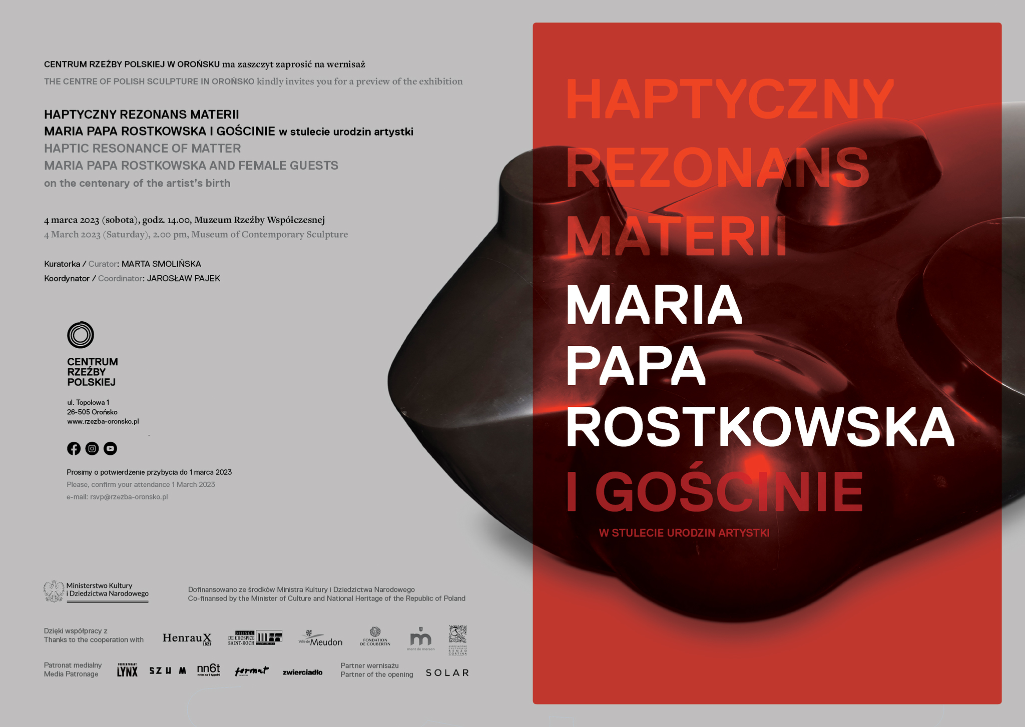 Plakat do wystawy "Haptyczny rezonans materii"